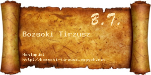 Bozsoki Tirzusz névjegykártya
